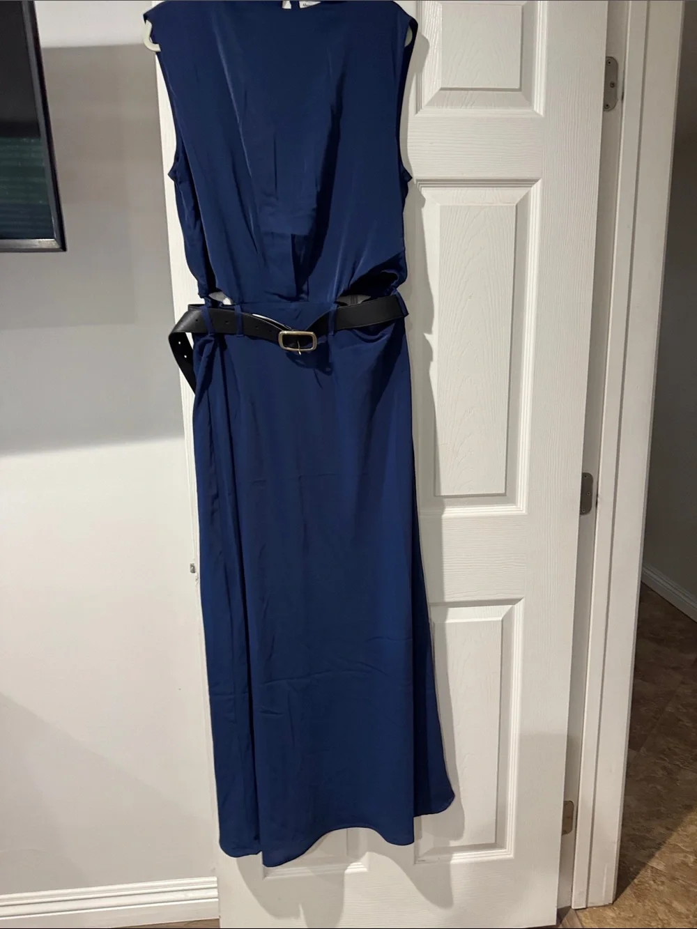 Abercrombie Sleeveless Navy Maxi Dress with Belt size l